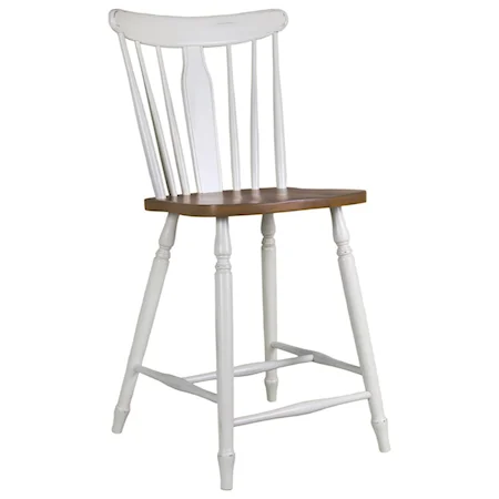 Cottage Counter Height Stool with Two-Tone Finish